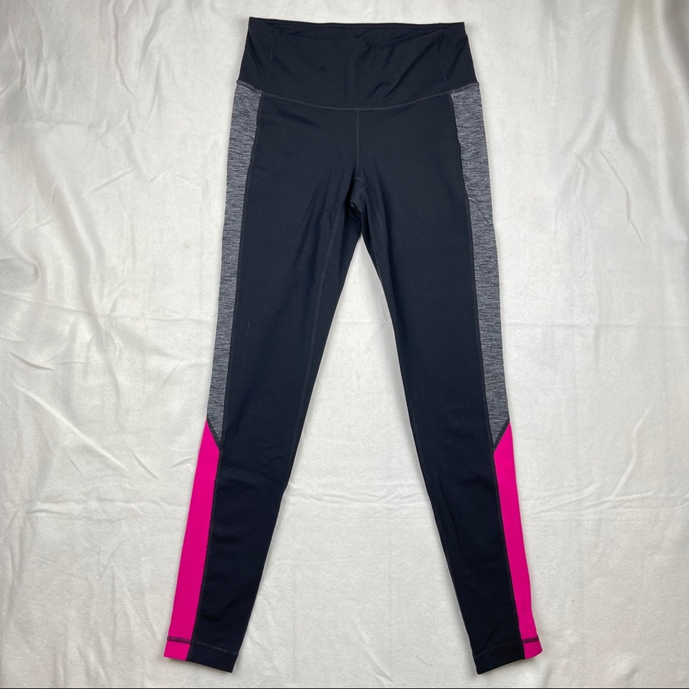 Athleta Black Pink Grey Leggings